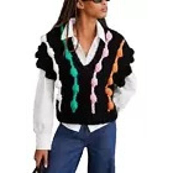 Anthropologie Maeve Bauble Knit Sweater Vest One Size - Picture 2 of 11